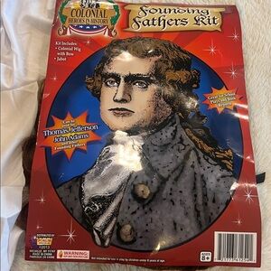 Founding Father colonial wig and jabot
